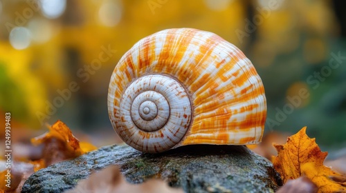 large orange and white seashell photo