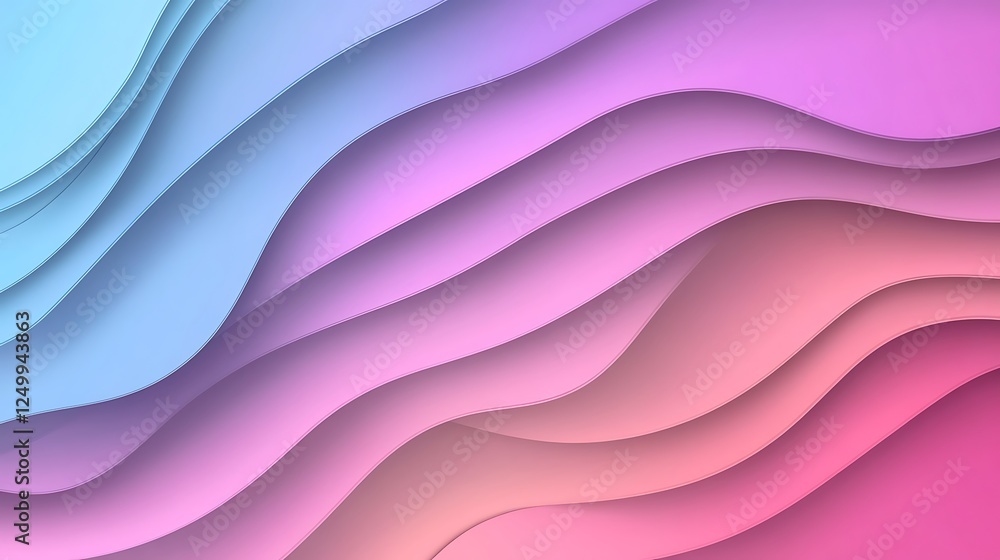 Obraz premium Abstract Pastel Wave Layers Gradient Design