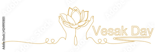 line art hand illustration background with a text vesak day