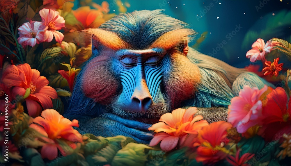 Fototapeta premium schlafender Mandrill