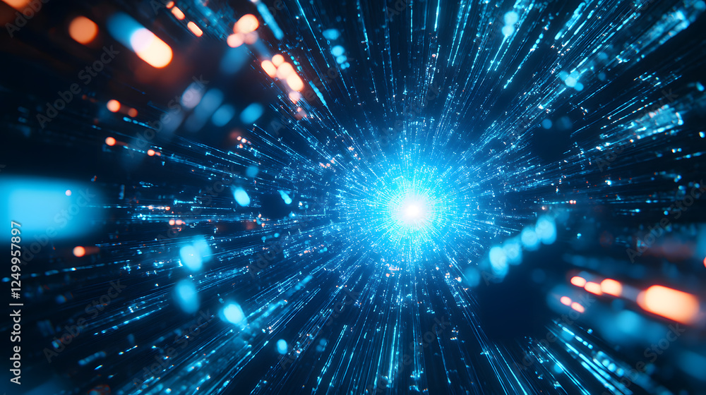 Fototapeta premium Dynamic visualization of digital data streams representing advanced scientific concepts