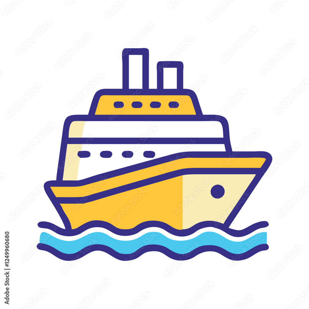 Cruise ship travel illustration Cruise ship travel illustration