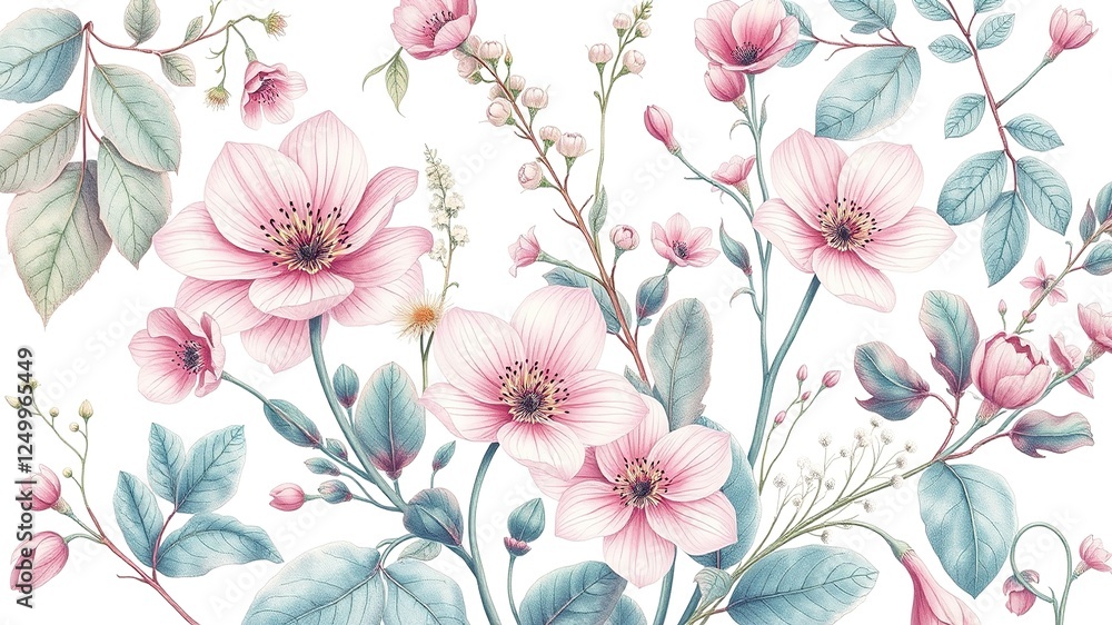 Pastel Dreamscapes: Surreal Botanical Illustrations in Soft, Dreamy Colors Pastel Dreamscapes: Surreal Botanical Illustrations in Soft, Dreamy Colors