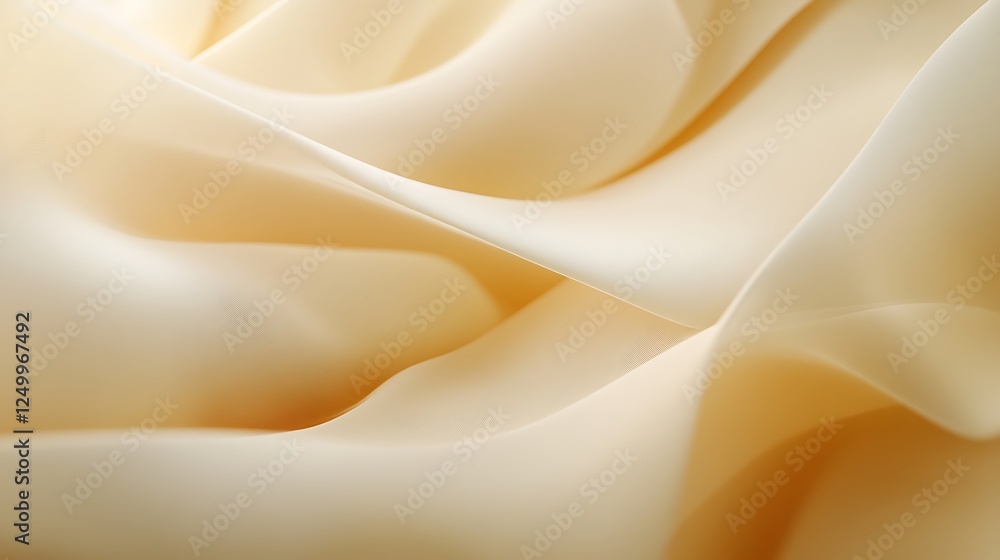 Fototapeta premium Creamy Beige Fabric Draped in Soft Waves