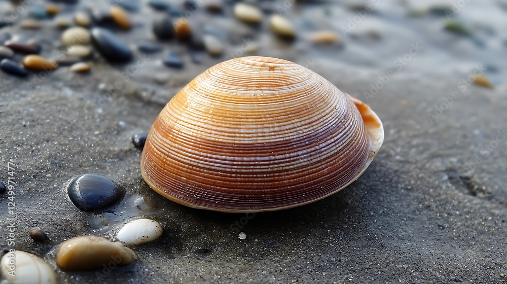 Seashell on the Beach: A Coastal Close-Up Seashell on the Beach: A Coastal Close-Up