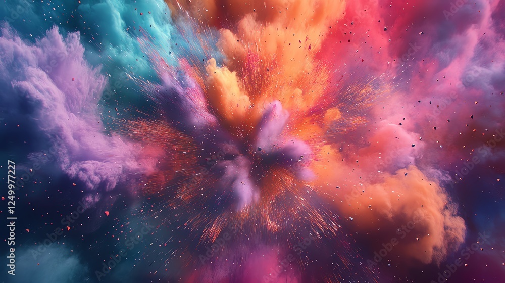 Vibrant Explosion of Colors Creates a Stunning Visual of Dynamic Energy in an Abstract Cosmic Atmosphere Vibrant Explosion of Colors Creates a Stunning Visual of Dynamic Energy in an Abstract Cosmic Atmosphere
