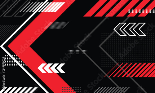 Abstract red and black geometric lines modern background