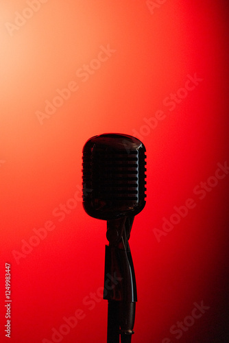red vintage microphone