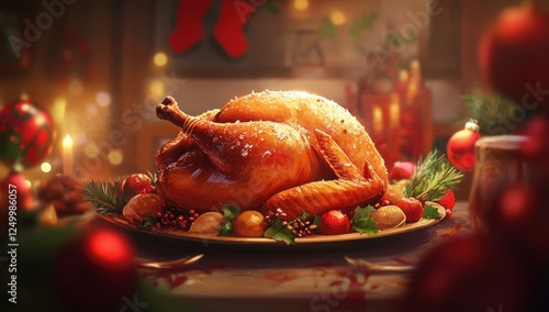 A Delicious Roasted Turkey for Christmas photo