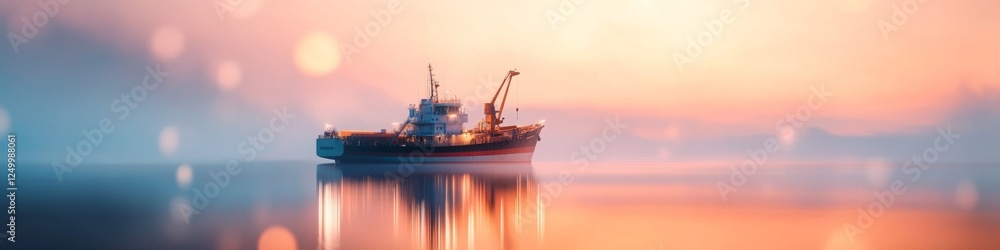 Fishing Vessel at Sunset