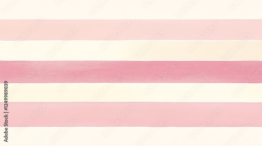 Fototapeta premium Abstract Pink and Cream Horizontal Stripes Painting