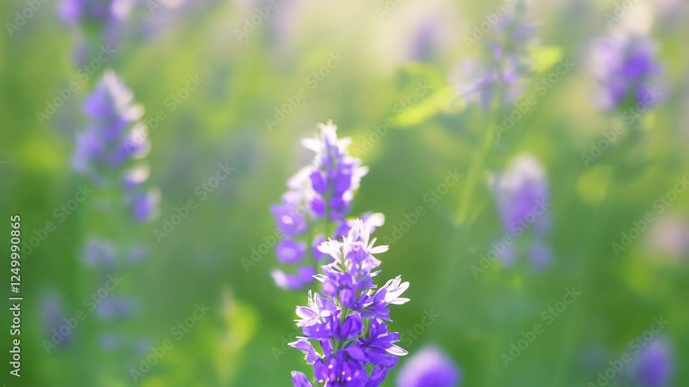 Elegant Lavender Blooms in 4K Slow-Mo with Lush Green Blur Background Elegant Lavender Blooms in 4K Slow-Mo with Lush Green Blur Background