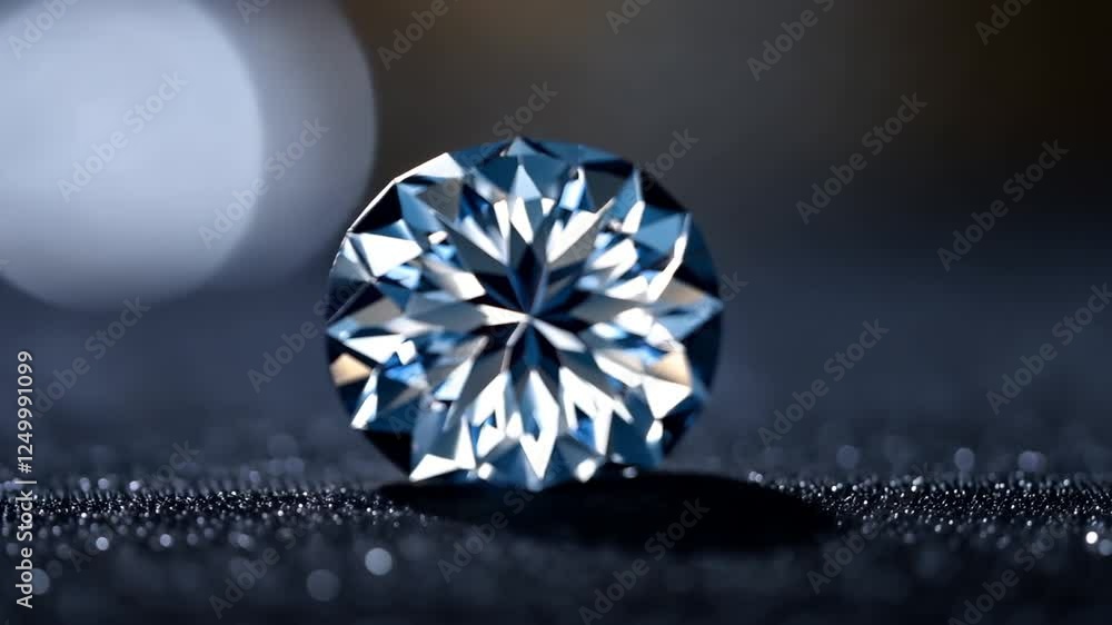Stunning Brilliant-Cut Diamond Sparkling Against a Dark Background Stunning Brilliant-Cut Diamond Sparkling Against a Dark Background