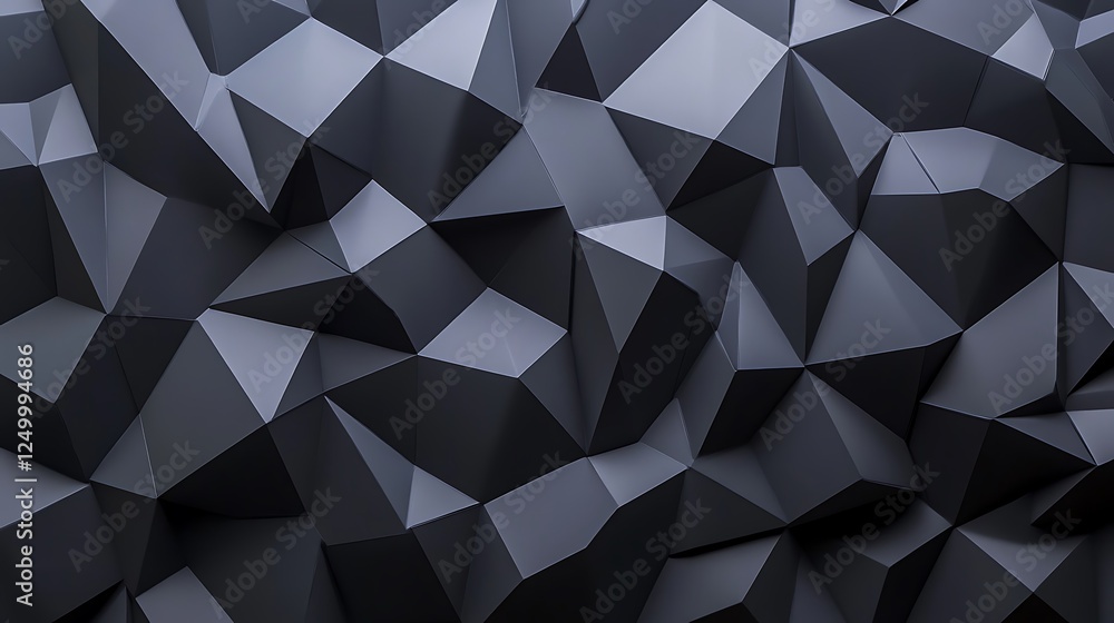 Obraz premium Abstract Dark Grey Triangular Polygonal Texture