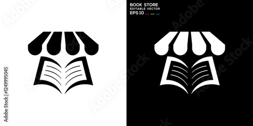 Book store logo. Commerce, shop, learning, library. Vector icon symbol design template EPS 10.