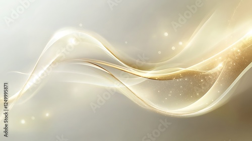 Golden Waves Abstract Light Background Design