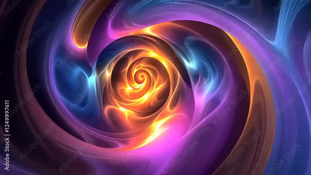 Colorful Abstract Swirling Patterns in a Spiral Design Colorful Abstract Swirling Patterns in a Spiral Design