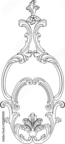 vector illustration silhouette sketch design ornament decoration carving detail for classic interior ethnic vintage traditional