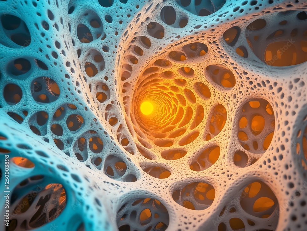 Intricate Swirling Patterns Create a Luminous Tunnel Effect With Vibrant Colors and Organic Textures Intricate Swirling Patterns Create a Luminous Tunnel Effect With Vibrant Colors and Organic Textures