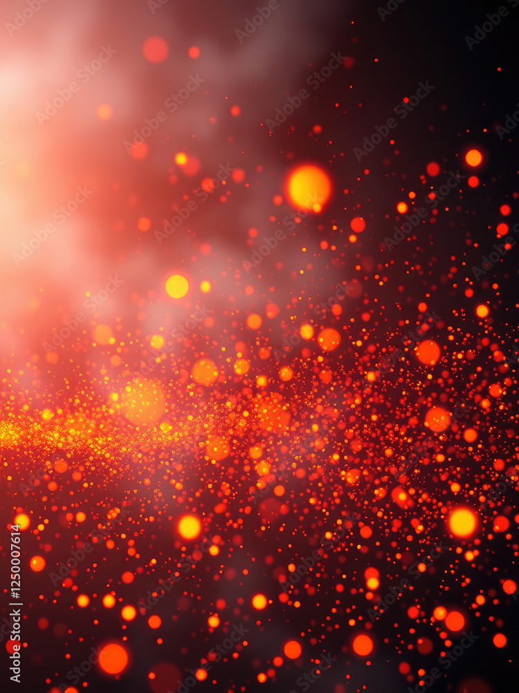 Fototapeta premium fire embers abstract background with dynamic particles, incandescent sparks, blazing inferno, fiery explosions