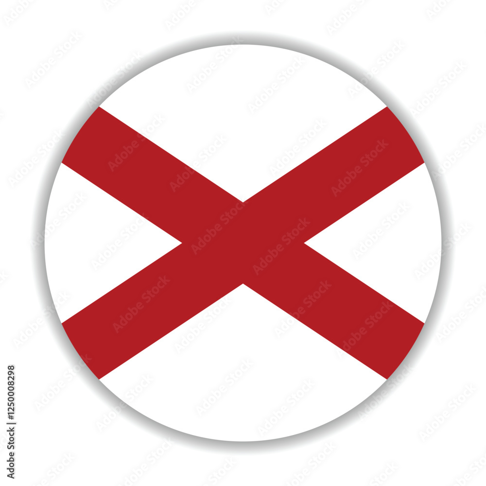 Fototapeta premium Alabama state circle flag logo icon digital vector illustration