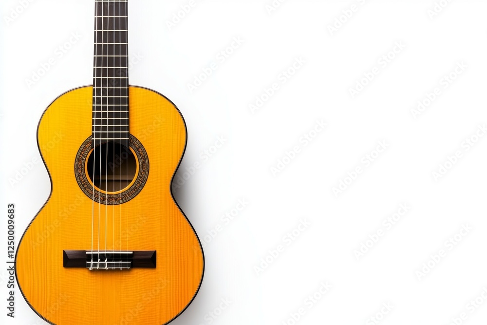 Yellow guitar is on a white background Yellow guitar is on a white background