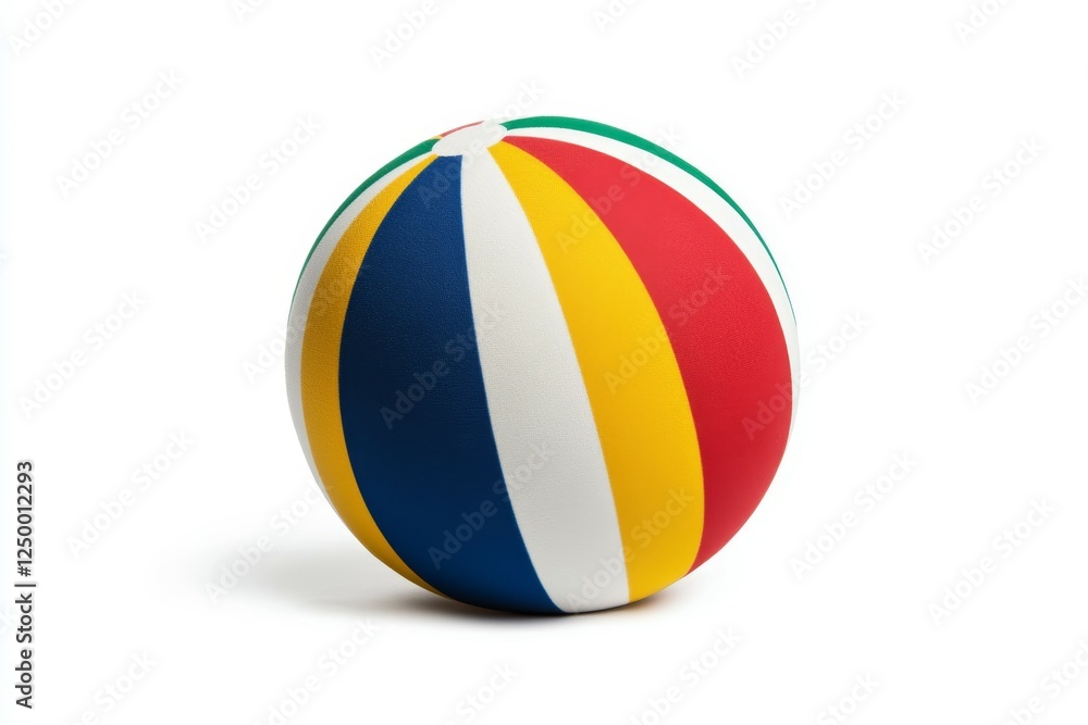 Fototapeta premium Colorful beach ball sits on a white background