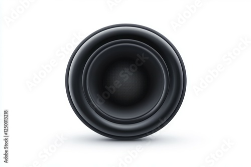 Black speaker with a white background photo