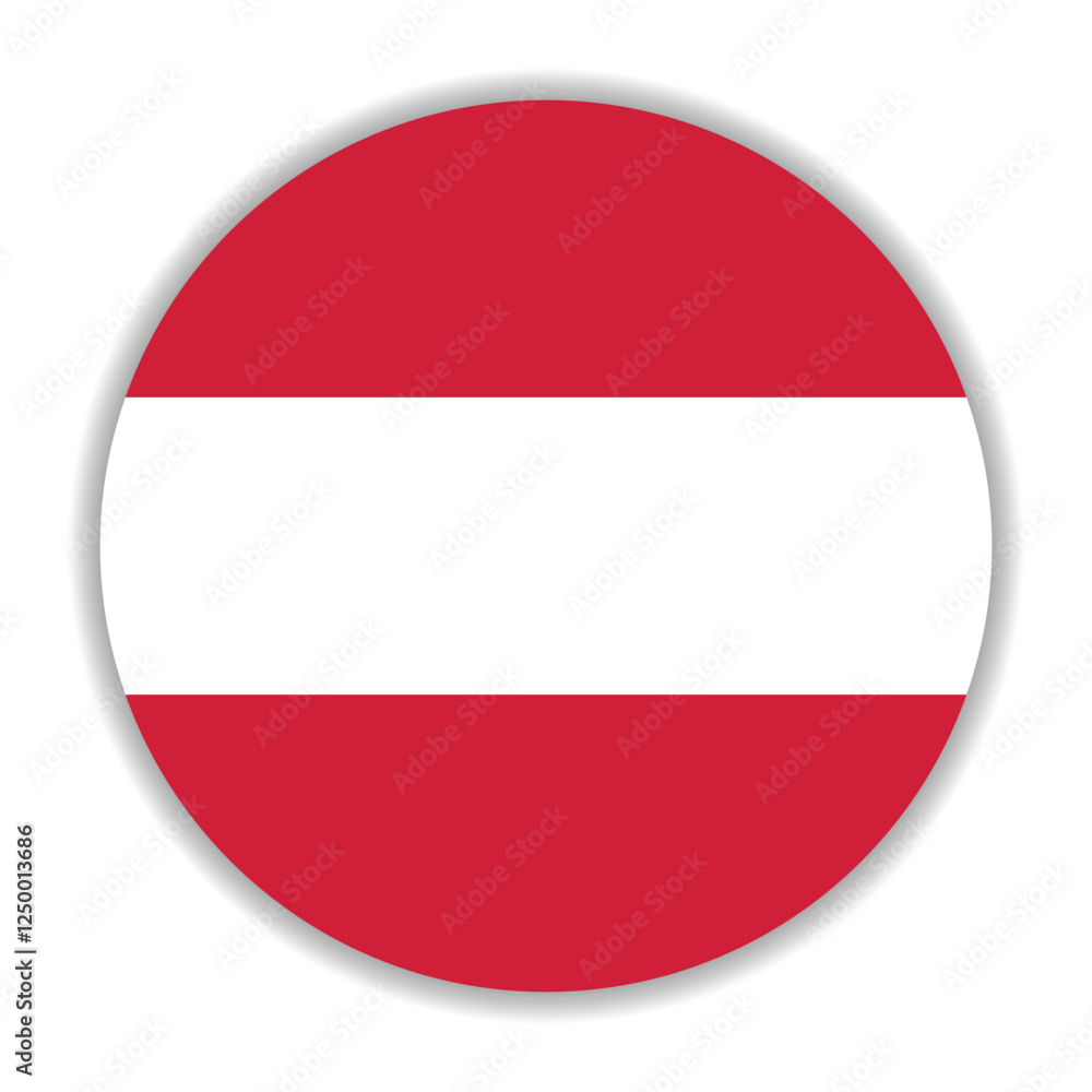 Austria flag. Austria circle flag logo icon computer vector illustration design Austria flag. Austria circle flag logo icon computer vector illustration design