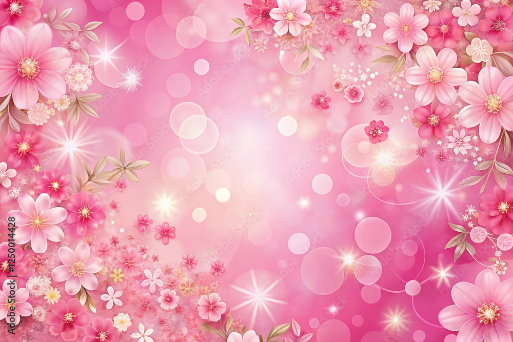 Pink floral background with bokeh effect, suitable for digital art or design Pink floral background with bokeh effect, suitable for digital art or design
