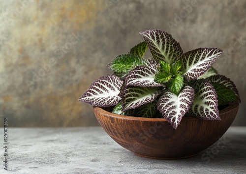 Stunning Pilea involucrata in a Wooden Bowl photo