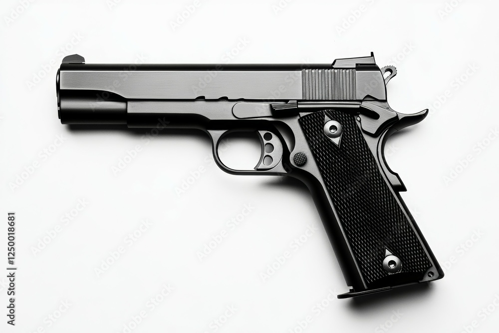 Black gun with a black grip and a black trigger Black gun with a black grip and a black trigger