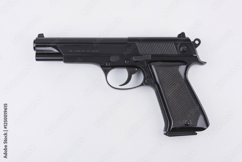 Black gun with a black grip and a black trigger Black gun with a black grip and a black trigger