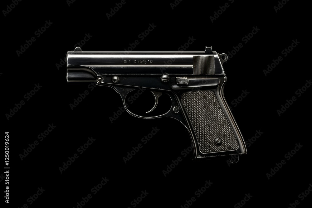 Black gun with a silver barrel Black gun with a silver barrel