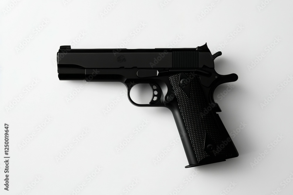 Black gun with a black grip and a black trigger Black gun with a black grip and a black trigger