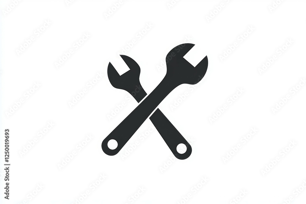 Two wrenches are crossed over each other Two wrenches are crossed over each other