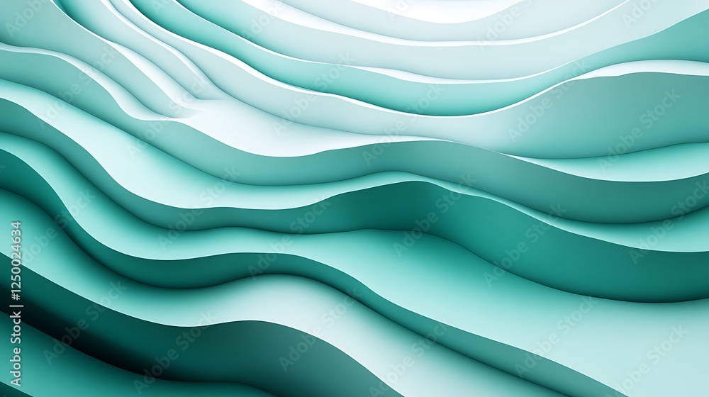 Abstract teal waves, design background Abstract teal waves, design background