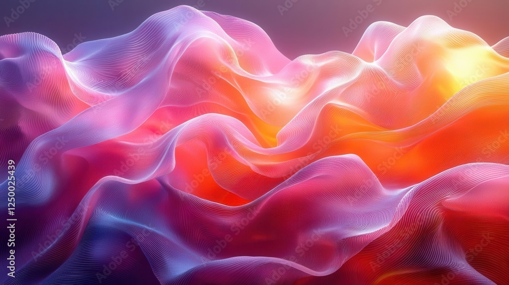 Obraz premium 3D Fluid Ribbons with Dynamic Motion and Translucent Glow