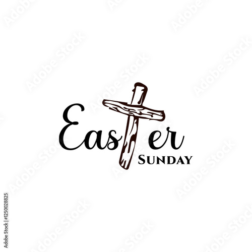 Easter Sunday Cross Design Simple Rustic Christian Holiday