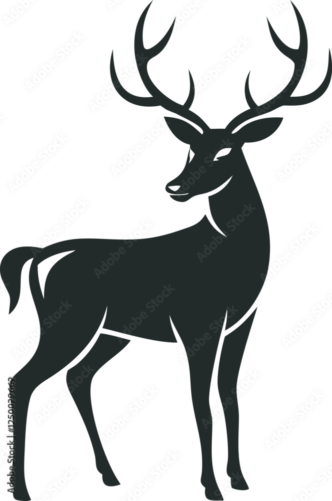 Obraz premium Elegant Deer Silhouette with Antlers