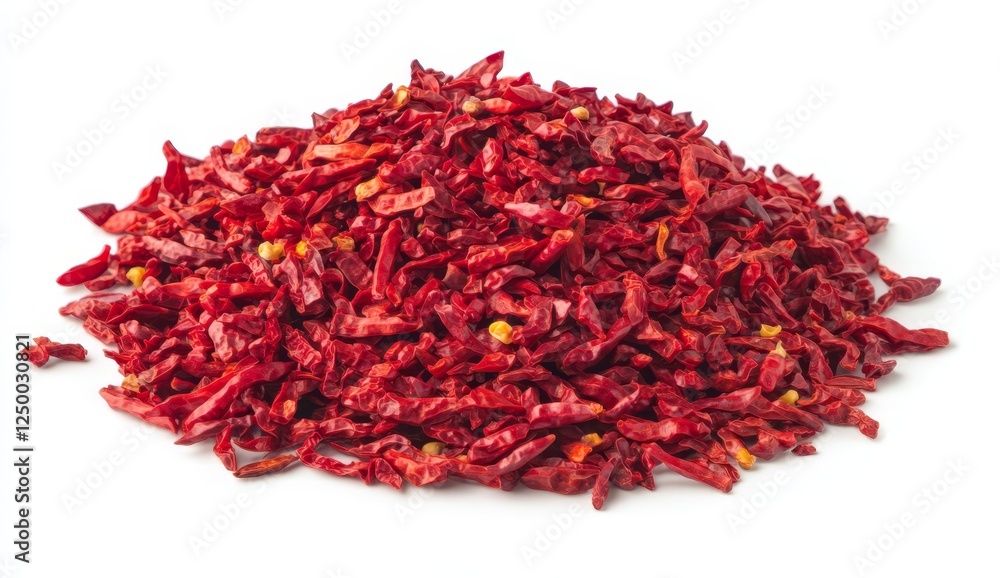 Fototapeta premium Dried Red Chili Pile on White Background
