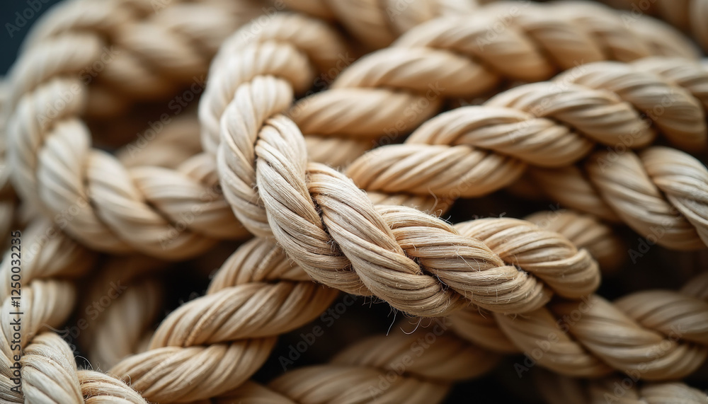 Macro Shot of Twisted Sisal Rope Knot Macro Shot of Twisted Sisal Rope Knot