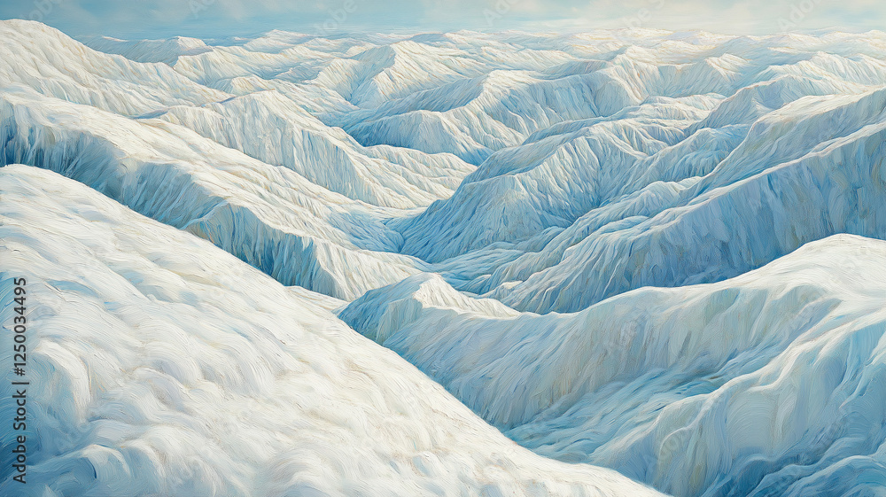 Fototapeta premium Frozen Peaks: A Textured Ice Landscape