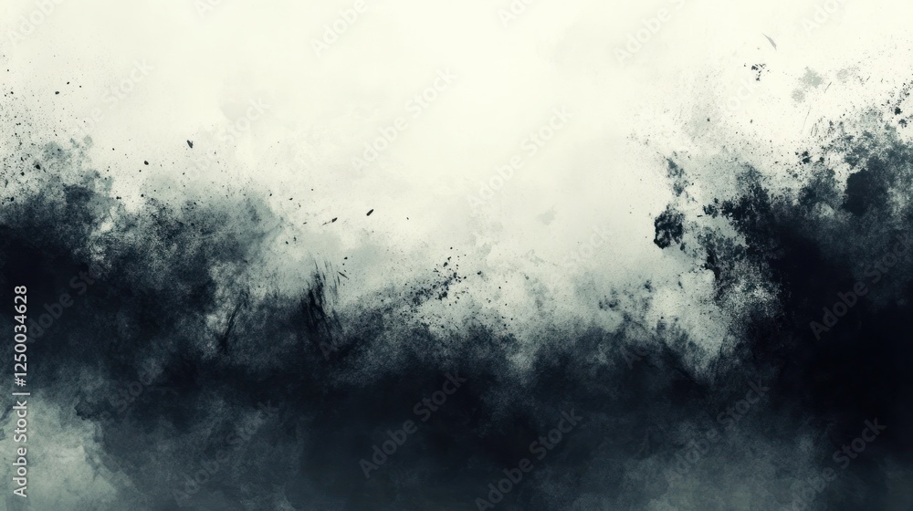 Obraz premium Dramatic Monochrome Abstract Texture with Dark Ink and Subtle Gradations