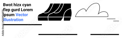 Modern streamlined vehicle beside abstract cloud and horizon lines. Ideal for transportation, mobility, speed, innovation, technology, minimalism, flat landing page banner