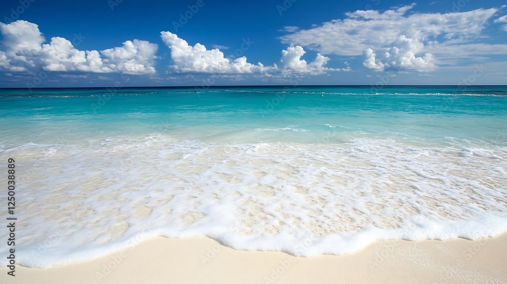 Beautiful Tropical Beach with Soft Waves and Clear Blue Sky : Generative AI Beautiful Tropical Beach with Soft Waves and Clear Blue Sky : Generative AI