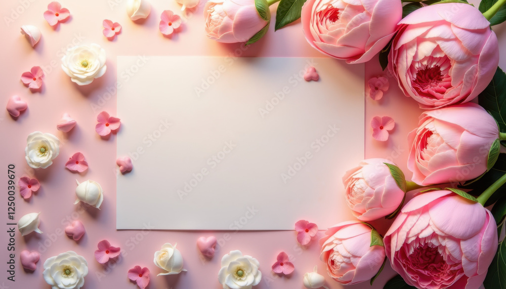 Romantic Pink Peony Frame Romantic Pink Peony Frame