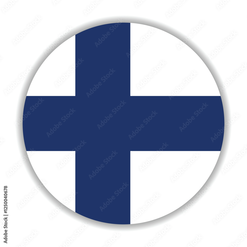 Finland flag. Finland circle flag logo icon computer vector illustration design Finland flag. Finland circle flag logo icon computer vector illustration design