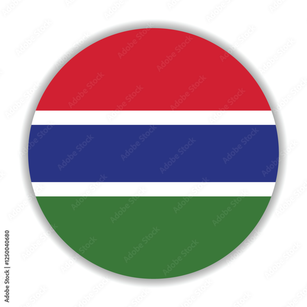 Gambia flag. Gambia circle flag logo icon computer vector illustration design Gambia flag. Gambia circle flag logo icon computer vector illustration design