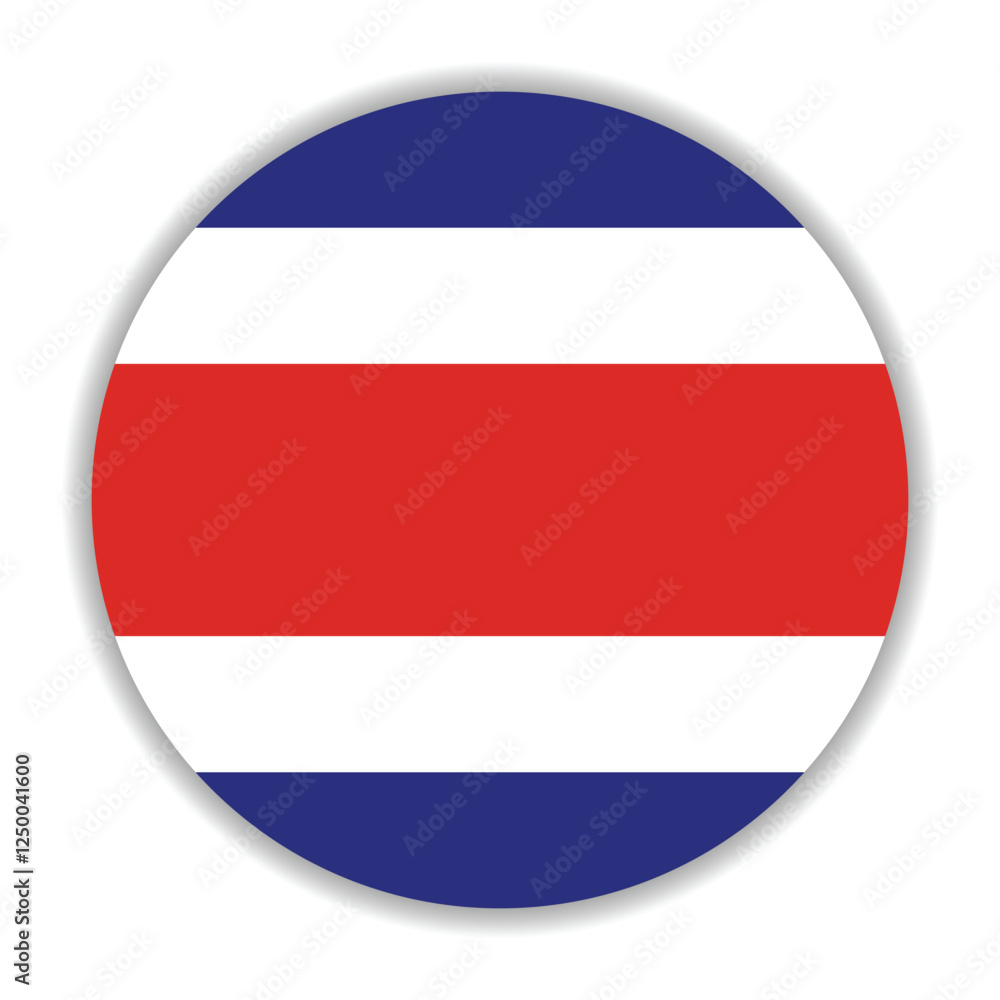 Costa Rica flag. Costa Rica circle flag logo icon computer vector illustration design Costa Rica flag. Costa Rica circle flag logo icon computer vector illustration design